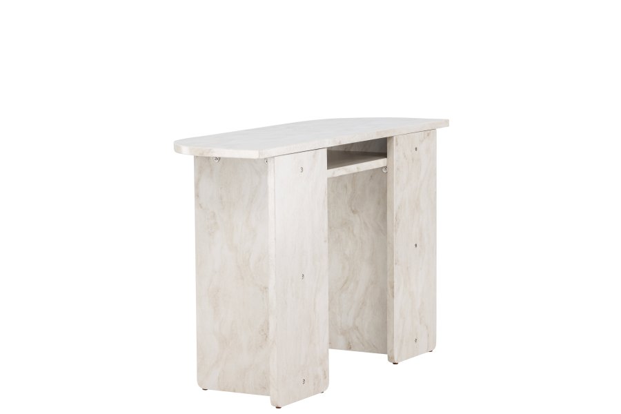 VENTURE DESIGN lesund konsollbord, m. 1 hylle - beige marmorlook MDF (120x40)