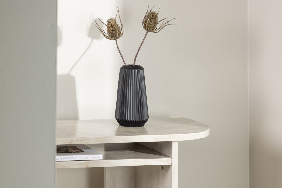 VENTURE DESIGN lesund konsollbord, m. 1 hylle - beige marmorlook MDF (120x40)