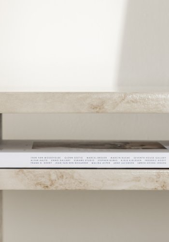 VENTURE DESIGN lesund konsollbord, m. 1 hylle - beige marmorlook MDF (120x40)