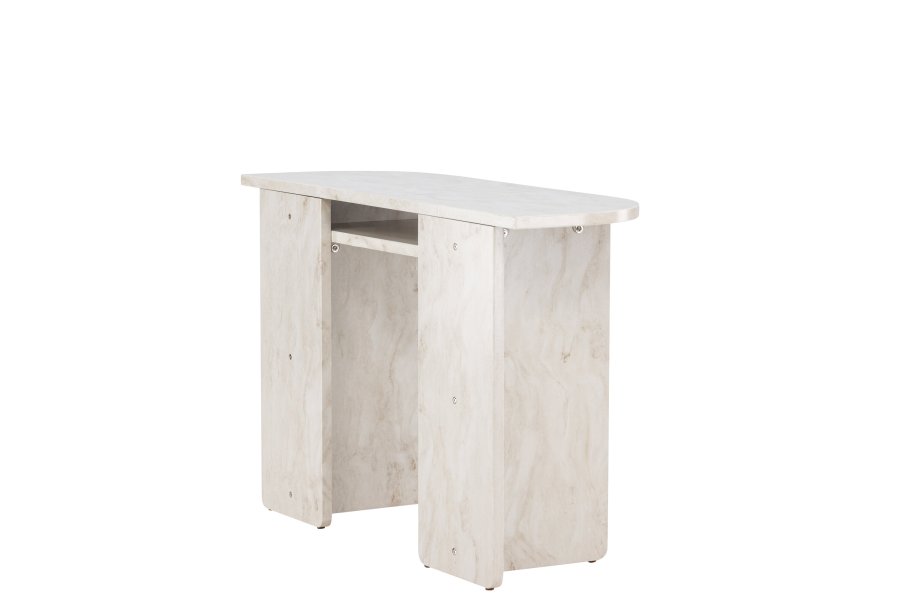VENTURE DESIGN lesund konsollbord, m. 1 hylle - beige marmorlook MDF (120x40)
