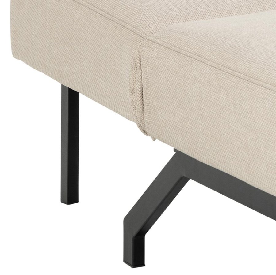 ACT NORDIC Caix sovesofa, m click & clack, delt ryggsttte, smmer - beige stoff og sort stl (198x95)