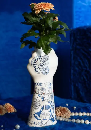 BOLD MONKEY Liberty Matters vase - bl keramikk (H:31)