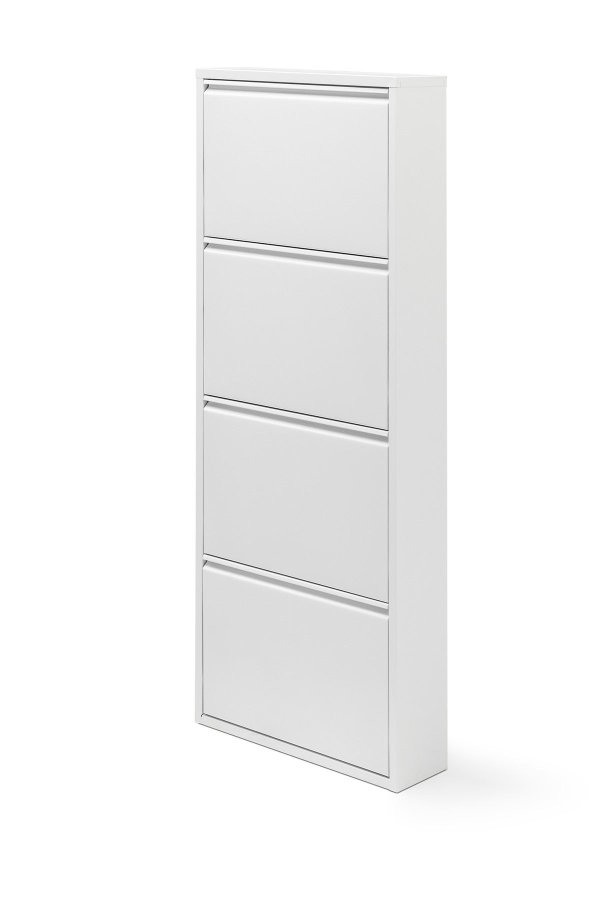 FUNZI LIVING GGMBAYK4001 Schuhschrank, m. 4 Türen - Weißmetall