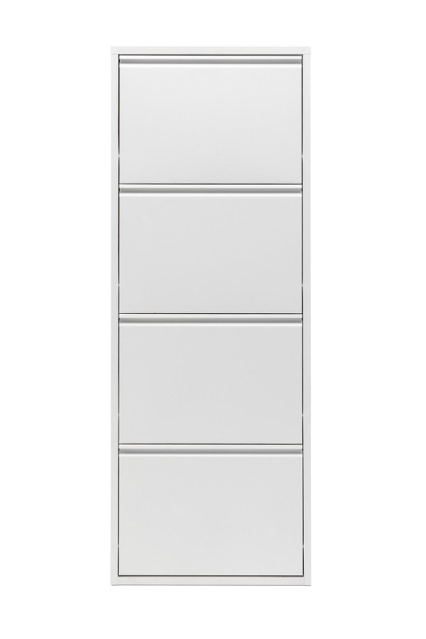 FUNZI LIVING GGMBAYK4001 Schuhschrank, m. 4 Türen - Weißmetall
