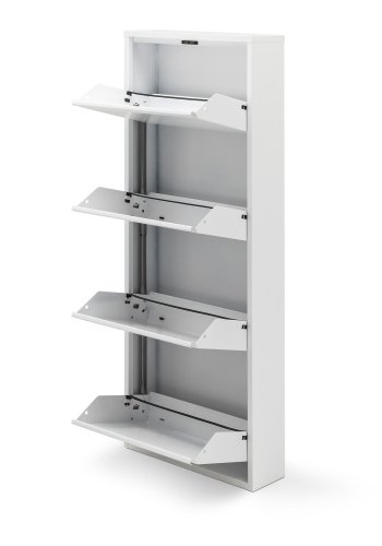 FUNZI LIVING GGMBAYK4001 Schuhschrank, m. 4 Türen - Weißmetall