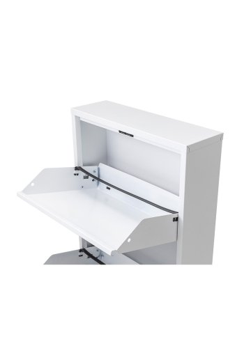 FUNZI LIVING GGMBAYK4001 Schuhschrank, m. 4 Türen - Weißmetall