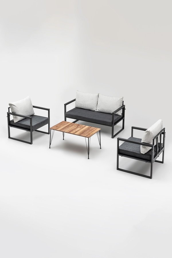 NORDVRK MTLKNP001 Hagesalongsett, antrasitt Svart 