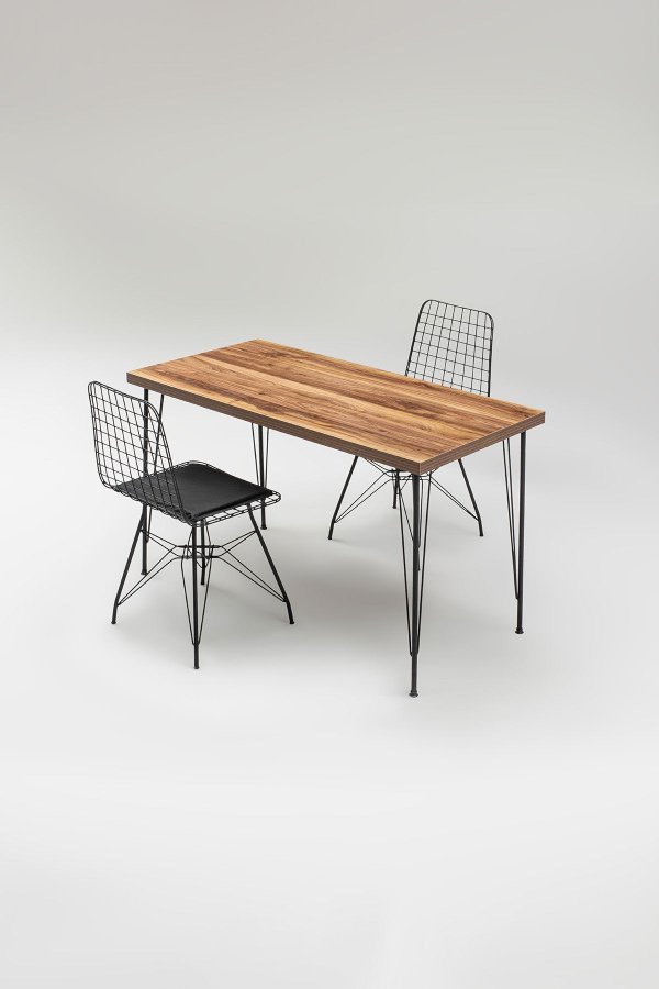 NORDVRK Nmsymk001 Bord & Stolsett (5 stk), Eik Sort