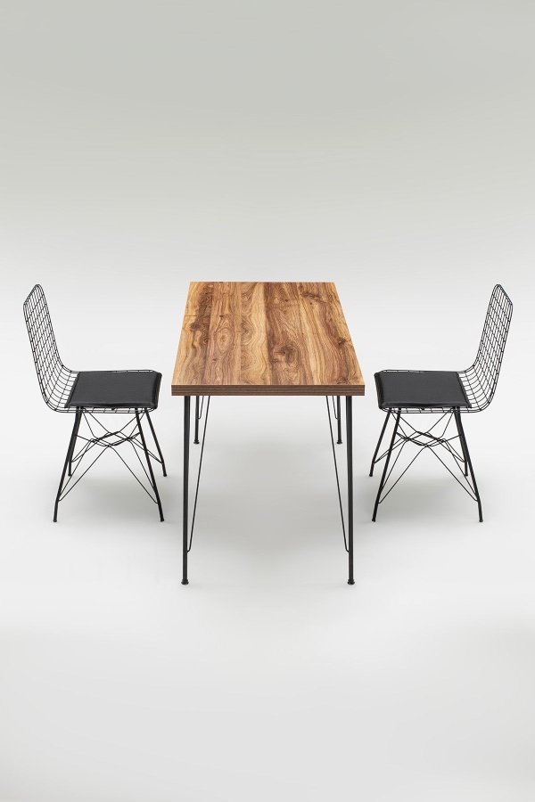 NORDVRK Nmsymk001 Bord & Stolsett (5 stk), Eik Sort