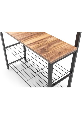 NORDVRK GGMBVSTYR001 inngangssett, m. 7 kroker, 3 hyller - naturlig melamin og svart metall