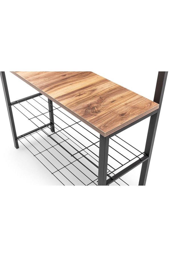 NORDVRK GGMBVSTYR001 inngangssett, m. 7 kroker, 3 hyller - naturlig melamin og svart metall