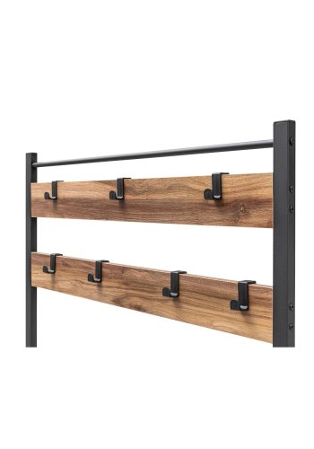 NORDVRK GGMBVSTYR001 inngangssett, m. 7 kroker, 3 hyller - naturlig melamin og svart metall