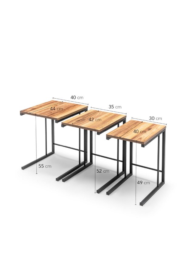 NORDVRK GGMBCZNG0001 Hekkebord (3 stk), eikGr