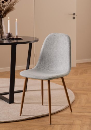 ACT NORDIC Celia spisebordstol - lysegr stoff og eikfoliert stl