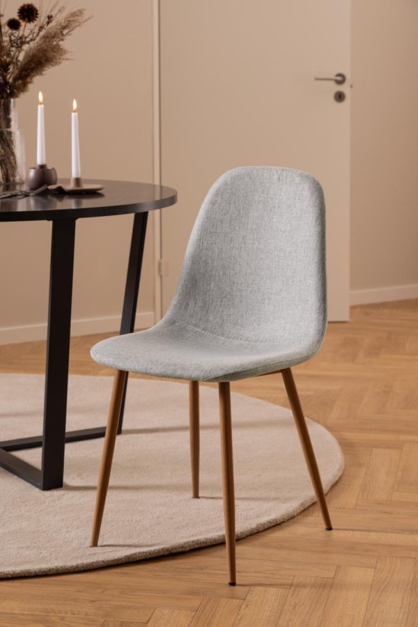 ACT NORDIC Celia spisebordstol - lysegr stoff og eikfoliert stl