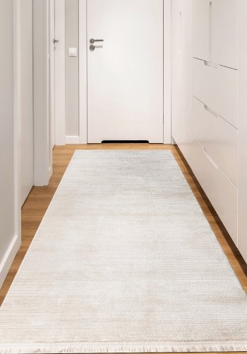 TEPPI Leo Hall gulvtppe, rektangulr - hvid polypropylen/polyester (80x150)