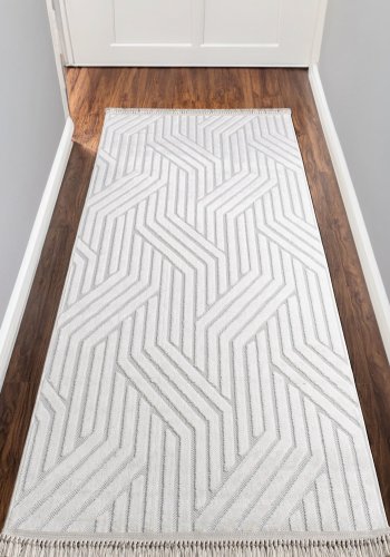 TEPPI Sosa Hall gulvtppe, rektangulr - hvid polypropylen (100x150)