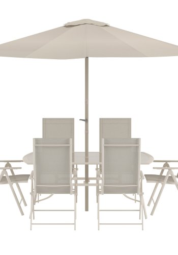 VENTURE HOME Brekki spisegruppe inkl. paraply - Beige / Beige