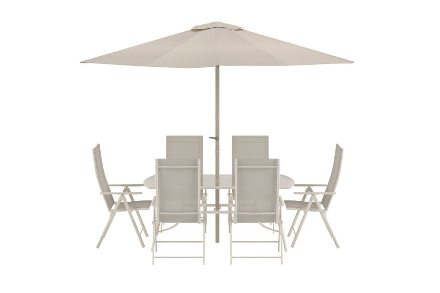 VENTURE HOME Brekki spisegruppe inkl. paraply - Beige / Beige