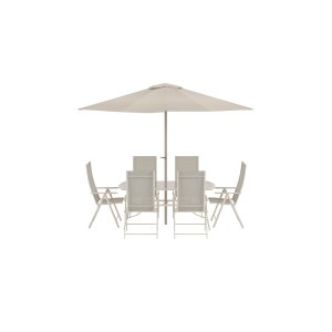 VENTURE HOME Brekki matgrupp inkl. paraply - Beige / Beige