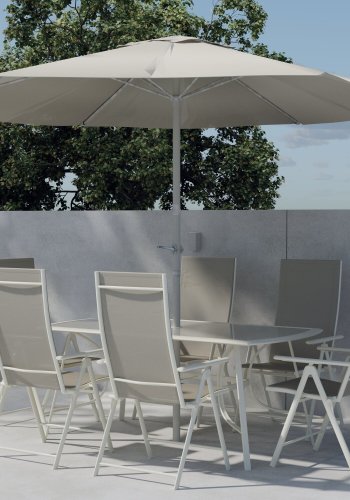 VENTURE HOME Brekki spisegruppe inkl. paraply - Beige / Beige