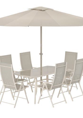 VENTURE HOME Brekki spisegruppe inkl. paraply - Beige / Beige