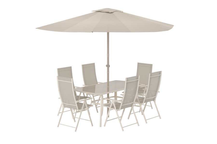 VENTURE HOME Brekki spisegruppe inkl. paraply - Beige / Beige