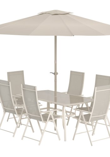 VENTURE HOME Brekki spisegruppe inkl. paraply - Beige / Beige