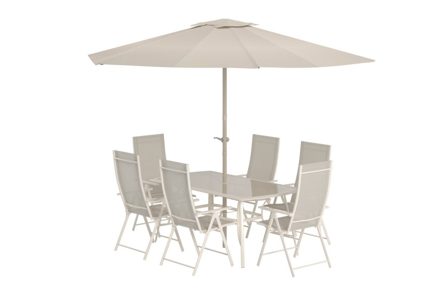 VENTURE HOME Brekki spisegruppe inkl. paraply - Beige / Beige