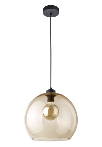 TK Cubus loftlampe - rav glas og sort metal