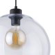 TK Cubus taklampe - klart glass og sort metall