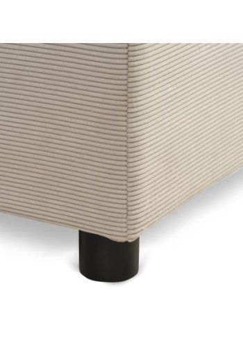 Space Dreams sengebunn, med oppbevaring, etc. overmadrass - beige velour og svart treverk (200x90)