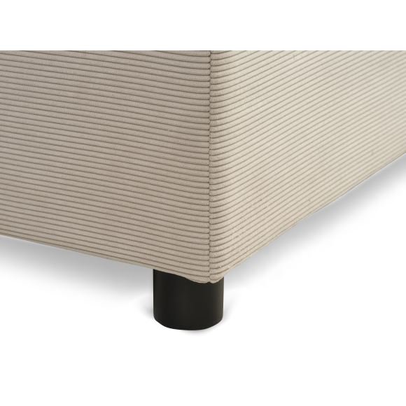 Space Dreams sengebunn, med oppbevaring, etc. overmadrass - beige velour og svart treverk (200x90)