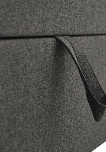 Space Dreams sengebunn, m. oppbevaring, m. overmadrass - antrasittgr stoff og sort tre (200x140)