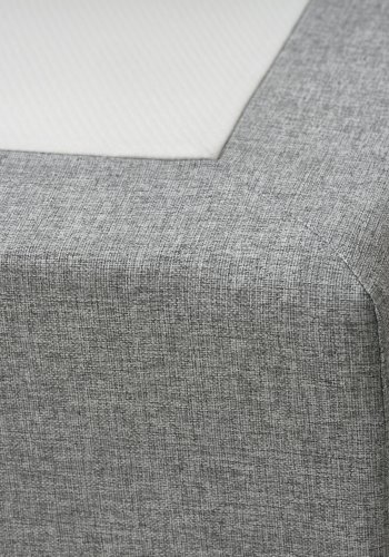 Space Dreams sengebunn, m. oppbevaring, m. overmadrass - lysegr stoff og sort tre (200x140)