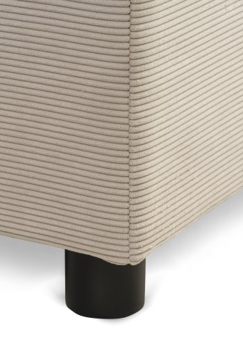 Space Dreams sengebunn, med oppbevaring, etc. overmadrass - beige velour og svart tre (200x180)