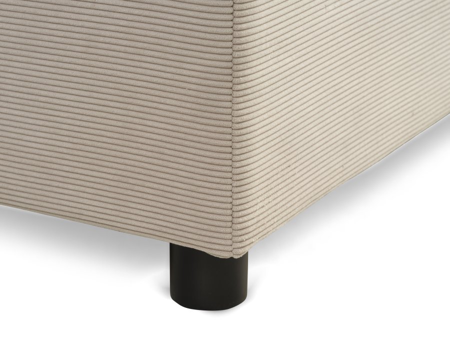 Space Dreams sengebunn, med oppbevaring, etc. overmadrass - beige velour og svart tre (200x180)