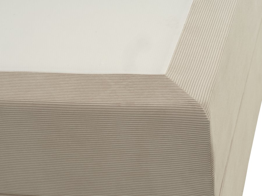 Space Dreams sengebunn, med oppbevaring, etc. overmadrass - beige velour og svart tre (200x180)