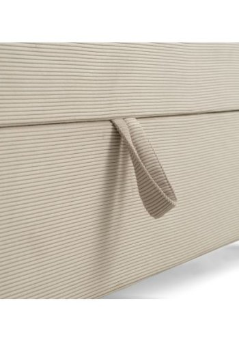 Space Dreams sengebunn, med lagring, w. overmadrass - beige velour og svart tre (200x120)