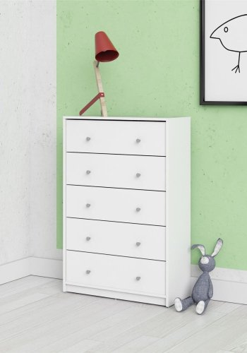 TVILUM May Kommode - weiß, mit 5 Schubladen
