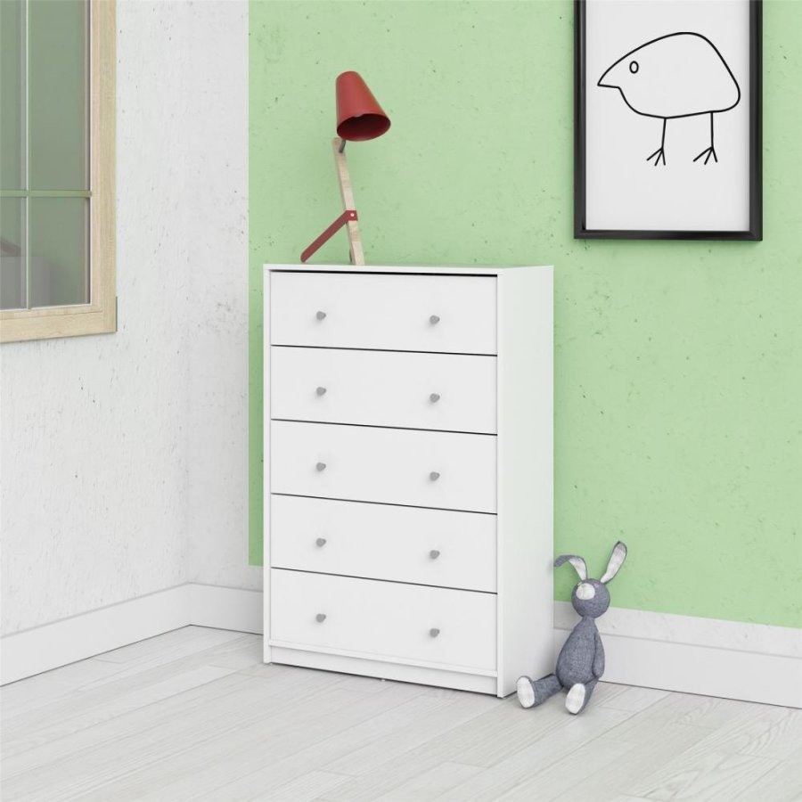 TVILUM May Kommode - weiß, mit 5 Schubladen