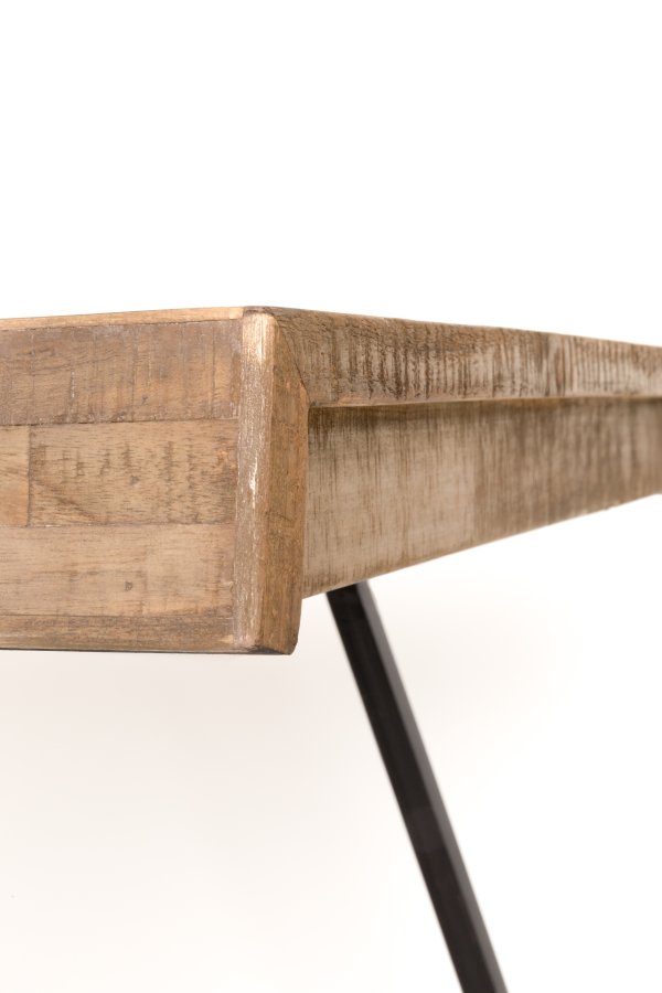 WHITE LABEL LIVING Suri spisebord, rektangulrt - naturlig teak og metall (160X78)