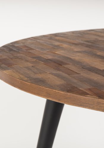 WHITE LABEL LIVING Mo spisebord, rundt - naturlig teak og metall (110)