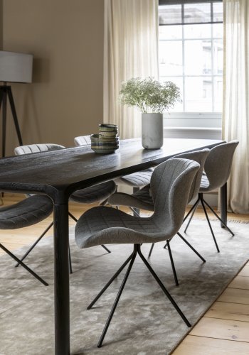 ZUIVER Storm spisebord, rektangulrt - svart ask finér og svart ask (180x90)