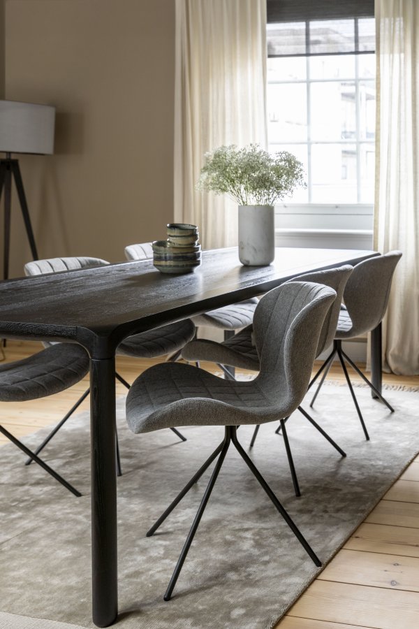 ZUIVER Storm spisebord, rektangulrt - svart ask finér og svart ask (180x90)