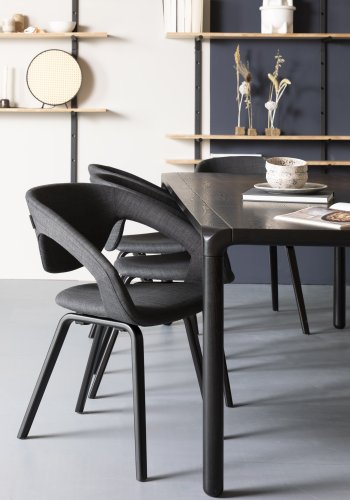 ZUIVER Storm spisebord, rektangulrt - svart ask finér og svart ask (220x90)