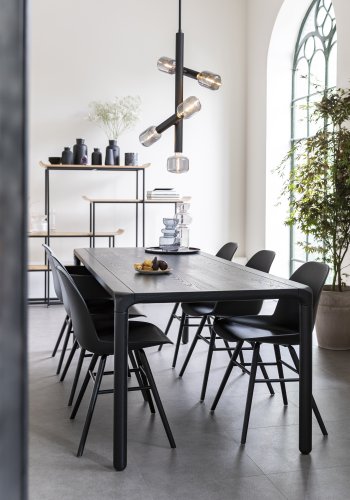 ZUIVER Storm spisebord, rektangulrt - svart ask finér og svart ask (220x90)