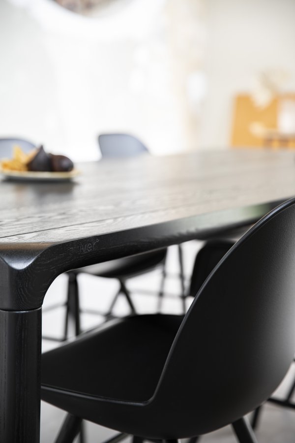 ZUIVER Storm spisebord, rektangulrt - svart ask finér og svart ask (220x90)