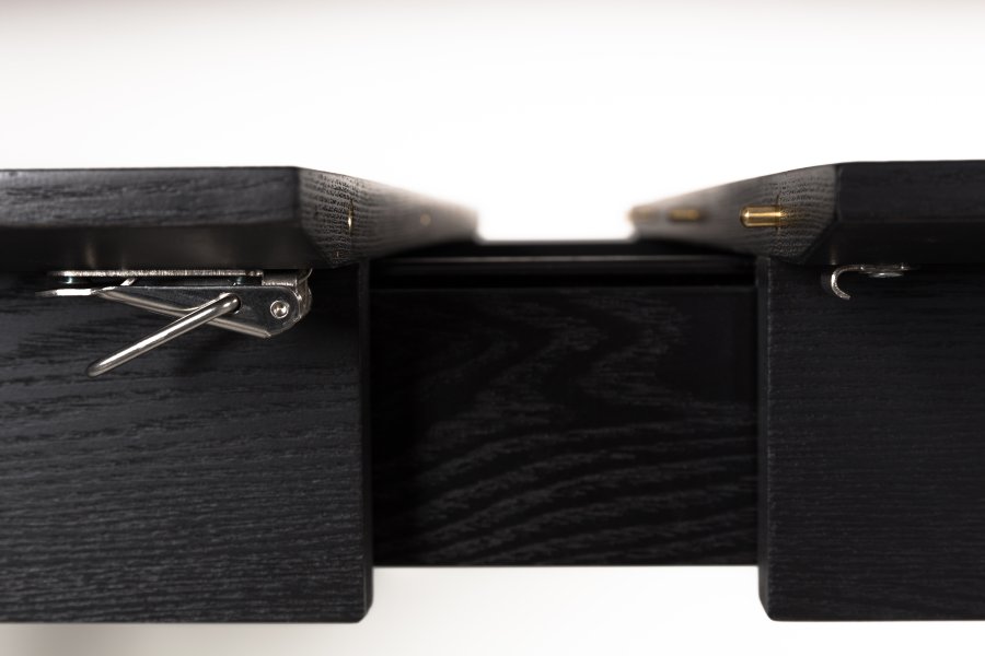 ZUIVER Glimps spisebord, med butterfly bordplate - svart eikefiner og ask (120/162x80)