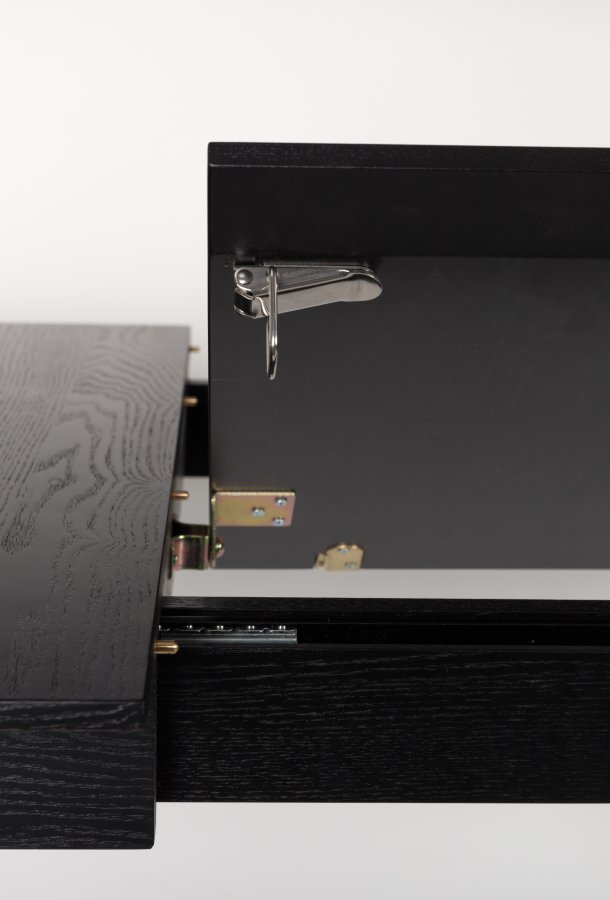 ZUIVER Glimps spisebord, med butterfly bordplate - svart eikefiner og ask (120/162x80)